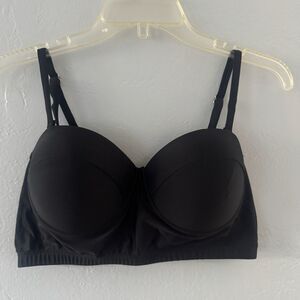 Parade Women's Swim Underwire Bustier Bikini Top Bathing Suit Black Size Large
